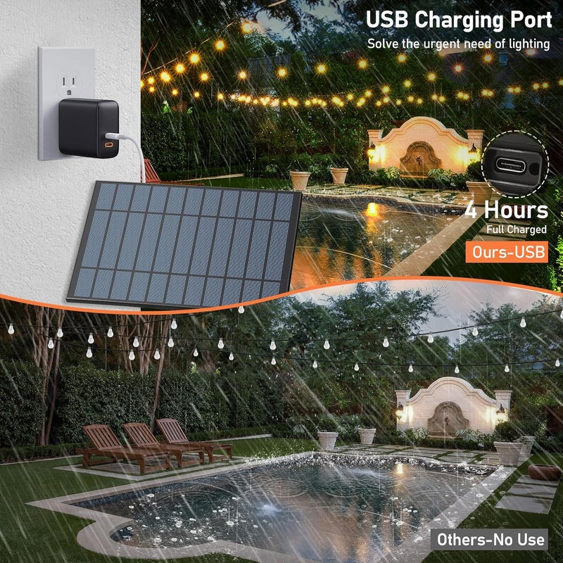 Bosceos 50 FT Solar String Lights for Outside, Solar Powered Outdoor String Lights, Dimmable Patio Lights with Remote Timer, 3 Lighting Modes Hanging Lights Waterproof for Christmas Wedding Tents - Image 5